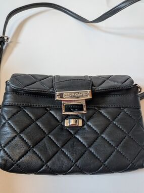 Calvin Klein Black Quilted Crossbody with Silver-Tone Hardware